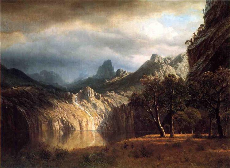 Albert Bierstadt Oil Painting In Western Mountains - Click Image to Close